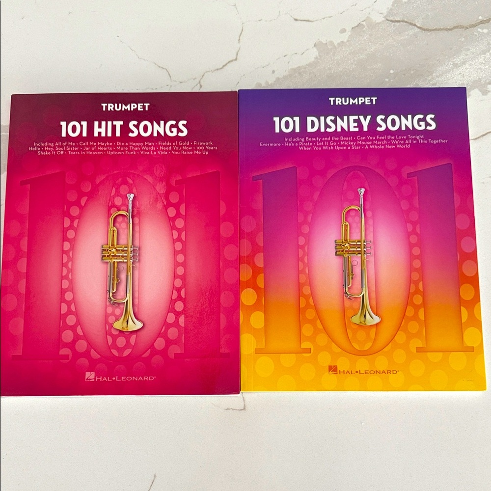 101 Disney Songs Trumpet Book and 101 Hit songs for trumpet